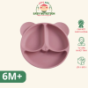 Khay ăn dặm silicon tròn 3 ngăn